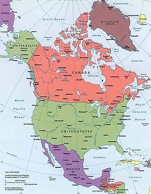 north america political map