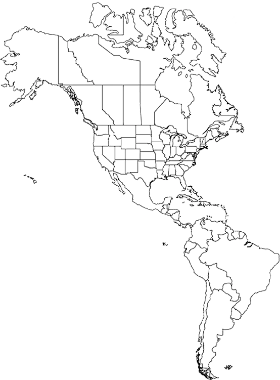 Outlined Map of North America