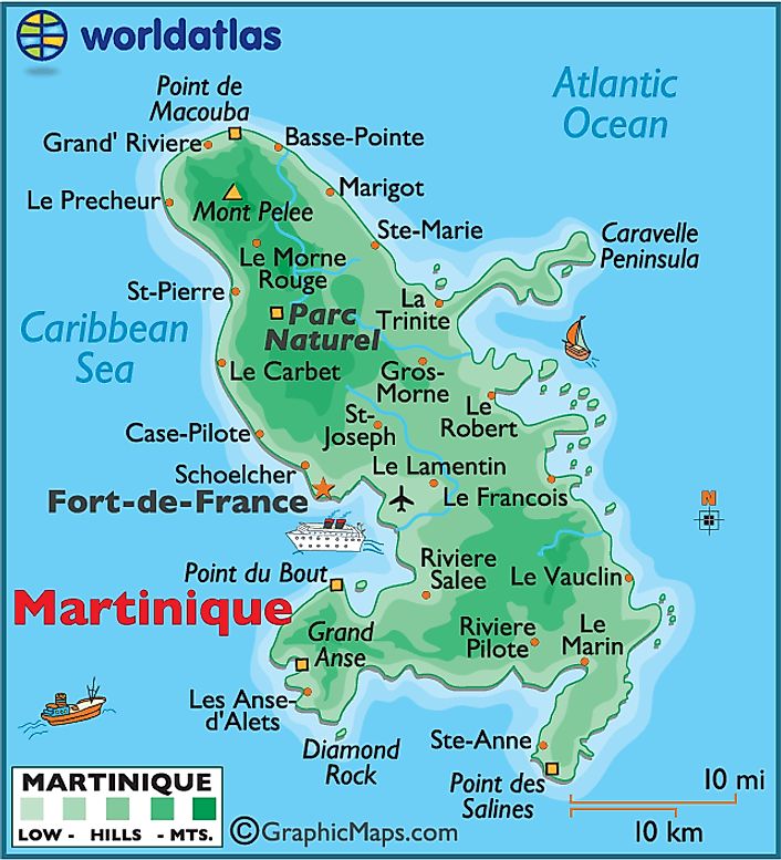 Martinique Large Color Map
