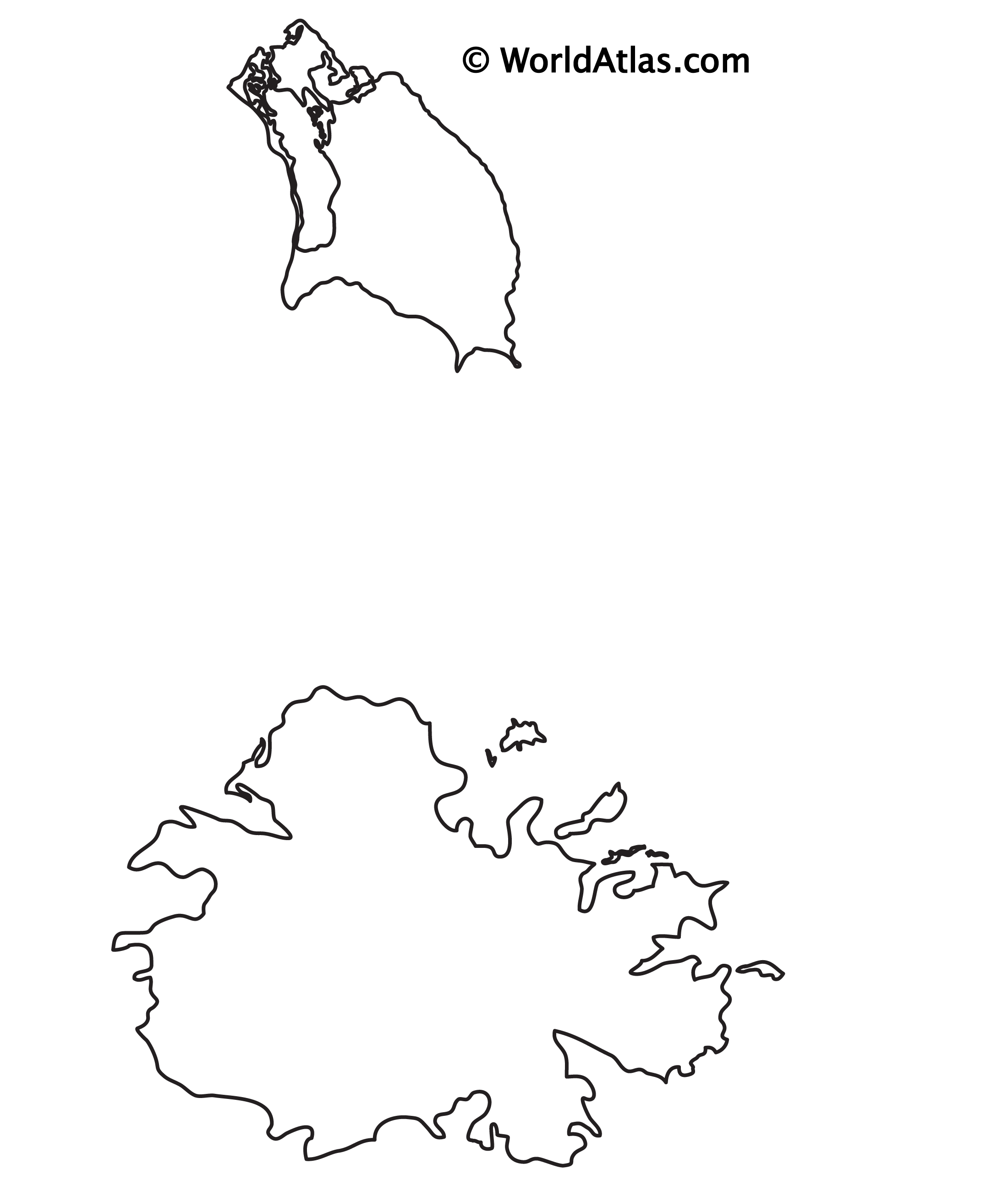 Antigua and Barbuda Outline Map