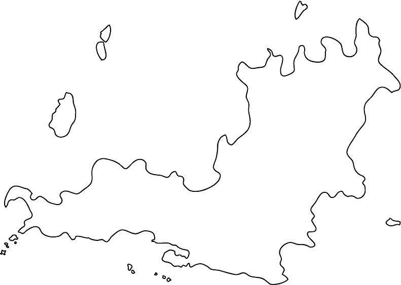 Saint Barts Outline Map