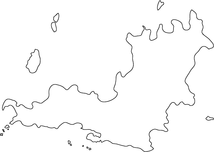 Saint Barts Outline Map