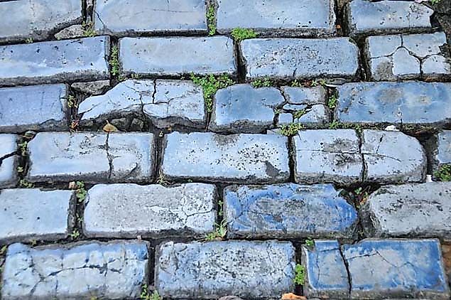 blue brick streets in old san juan