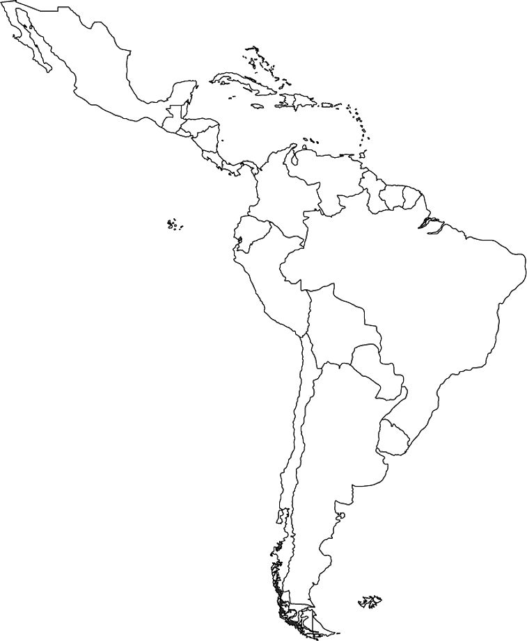 Latin America Outline Map