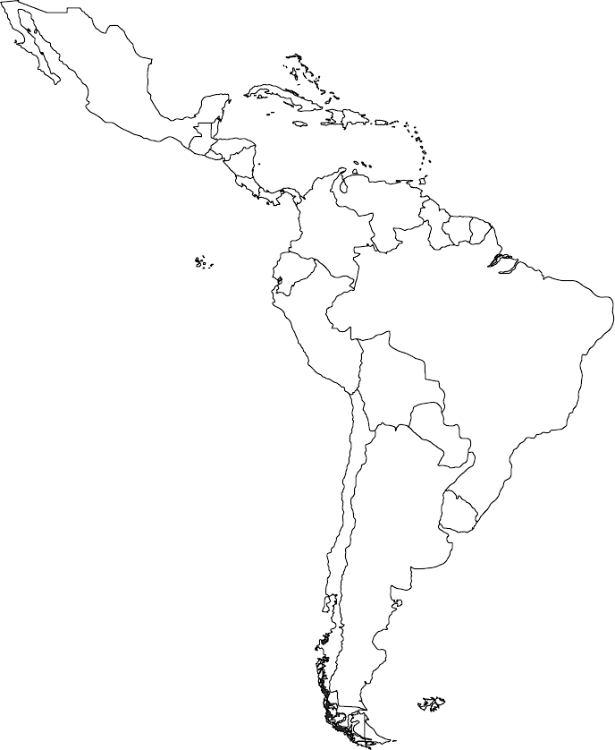 Latin America Outline Map Worldatlas