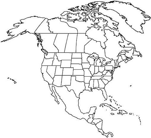 north america outline map
