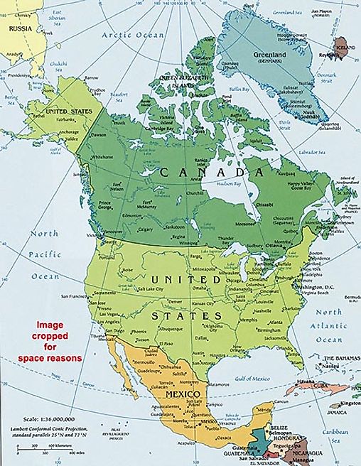 North America political map