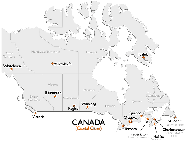 Canada Capital Cities Map Worldatlas Canada capital cities map worldatlas
