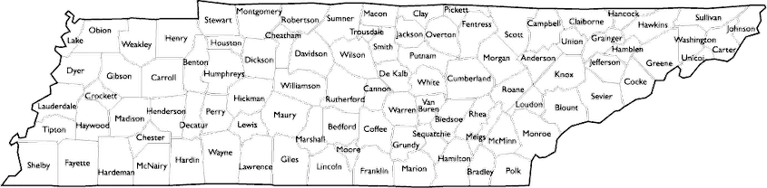 Tennessee County Map With Names