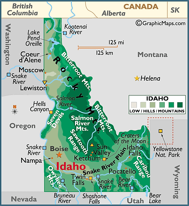 Idaho Large Color Map