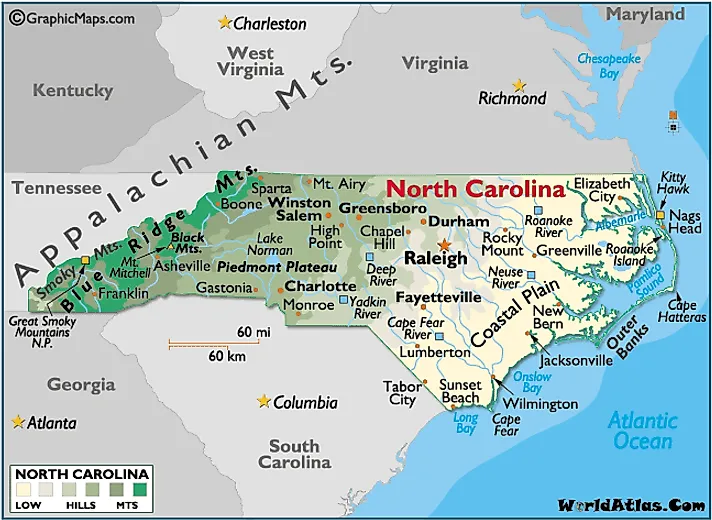 North Carolina Cities And Towns