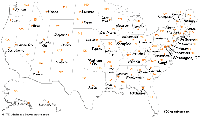 United States Map With Rivers And Landforms Capcitys