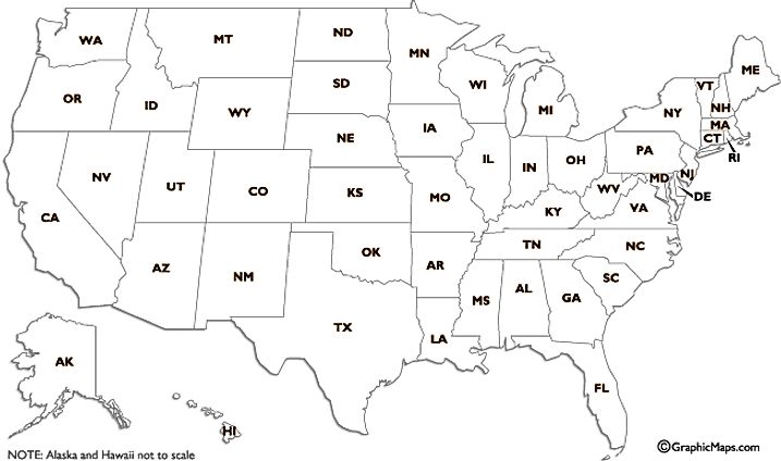 Штат сша 7 букв на а. Сокращения Штатов США. Карта Штатов США С аббревиатурами. Штаты Америки аббревиатуры. Сокращения названий Штатов США.