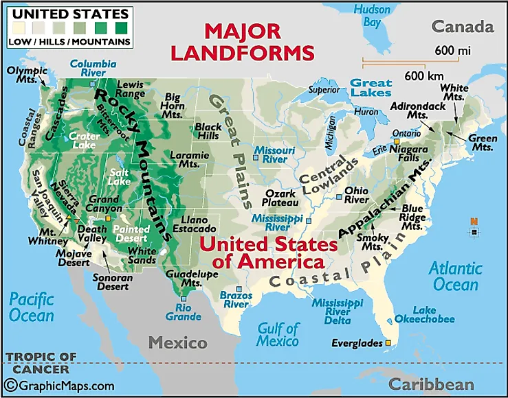 Landforms Of The United States Of America