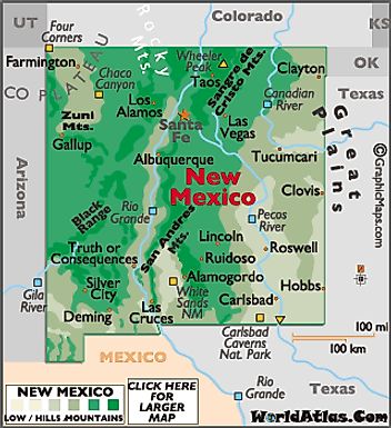 map of new mexico