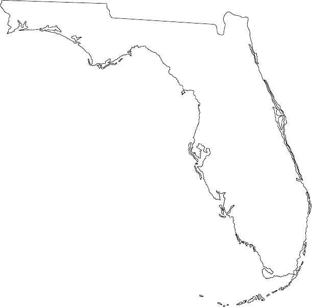 Outline Map of Florida