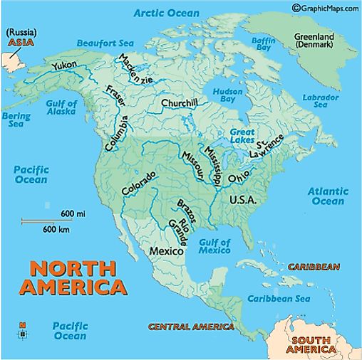 Rivers in North America, North American Rivers, Major Rivers in Canada, US Rivers