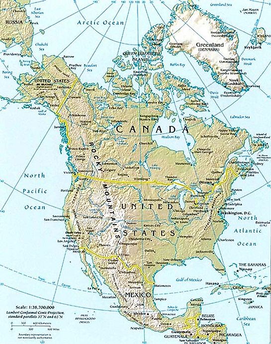 north america topo map