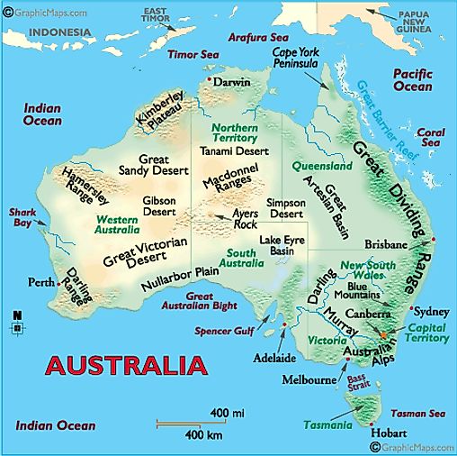 Горы австралии на карте - 83 фото