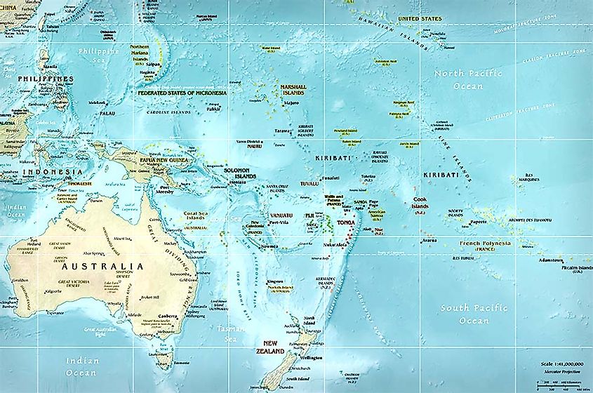 large map of oceania