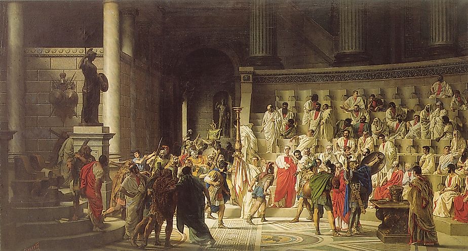 The Last Senate of Julius Caesar (Raffaele Giannetti, CC0, via Wikimedia Commons)