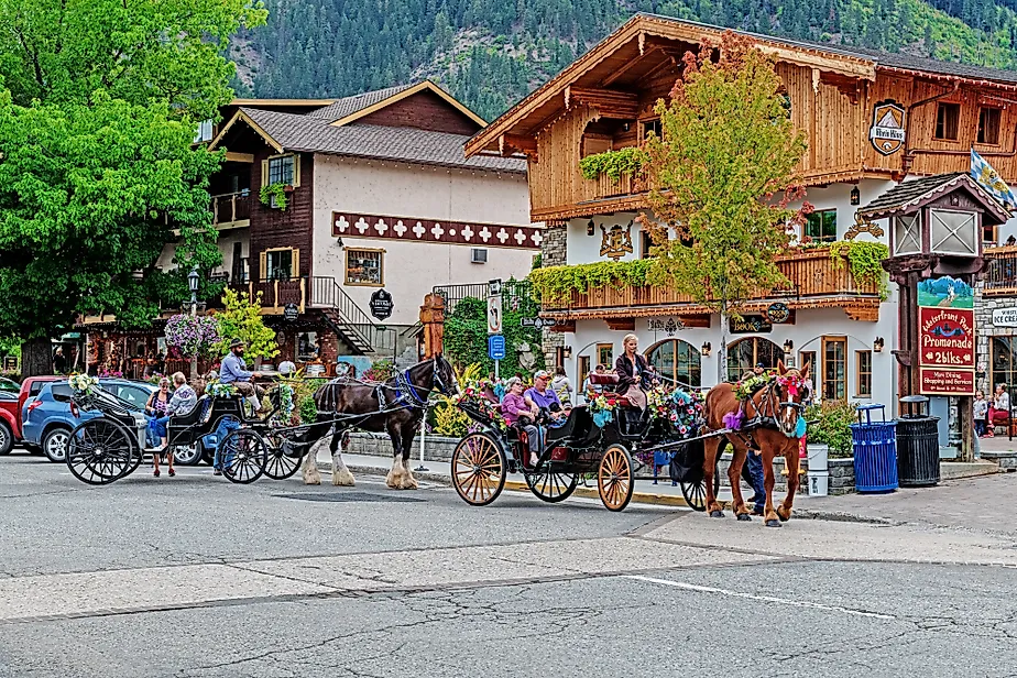 The Bavarian-themed village of Leavenworth, Washington. Image credit randy andy via Shutterstock