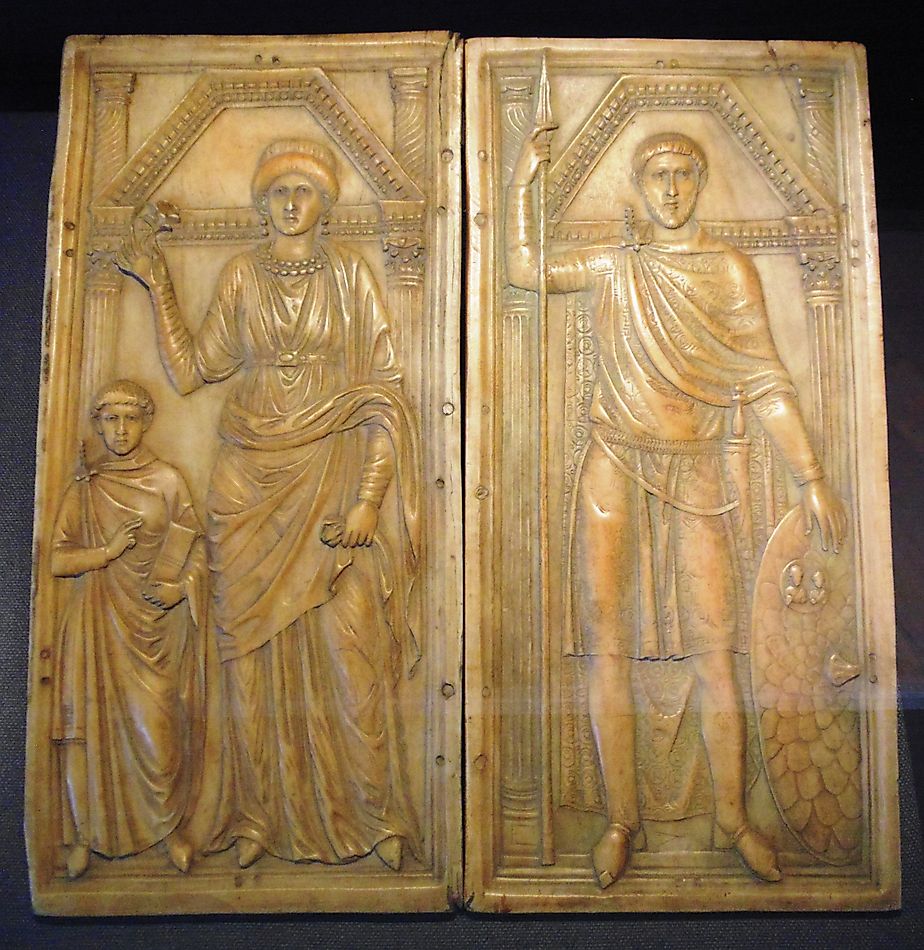 Bone diptych with a portrait of Stilicho. Credit: O.Mustafin, CC0, via Wikimedia Commons