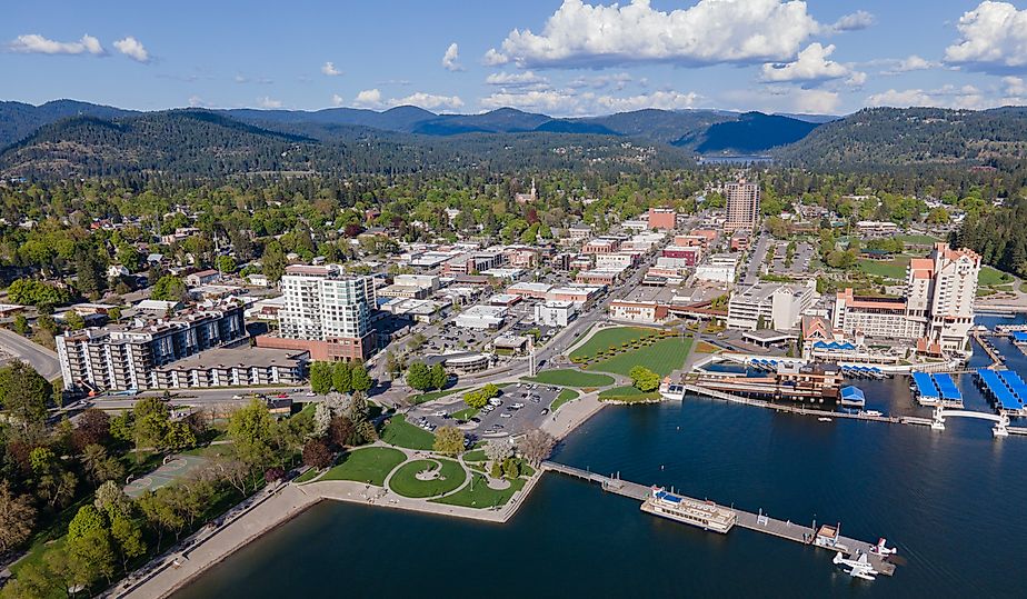 Drone view of Coeur d'Alene, Idaho State, USA. By Spicypepper999 - Own work, CC0, https://commons.wikimedia.org/w/index.php?curid=151627860