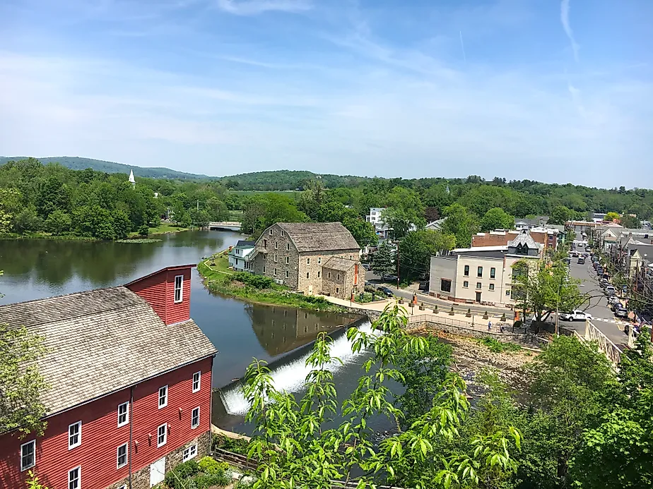 Aerial view of Clinton, New Jersey.