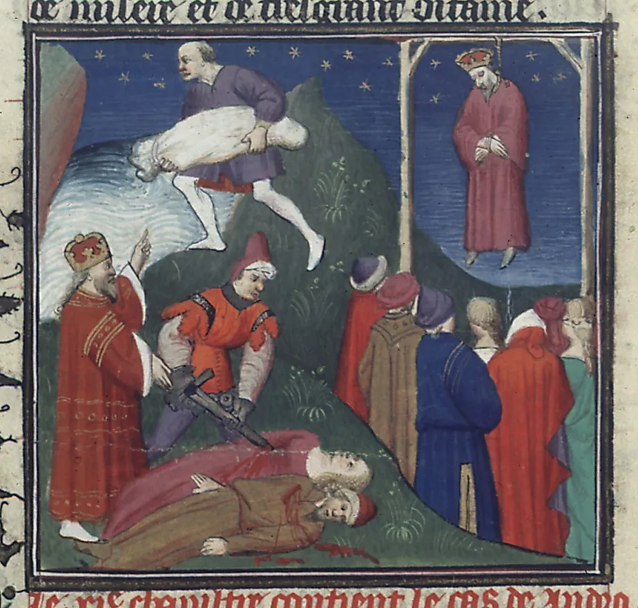 Emperor Andronikos I Komnenos seizing power and his lynching by a mob. Credit: Rohan Master, Public domain, via Wikimedia Commons