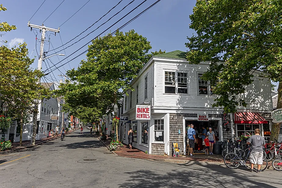 Street view in Edgartown, Massachusetts.