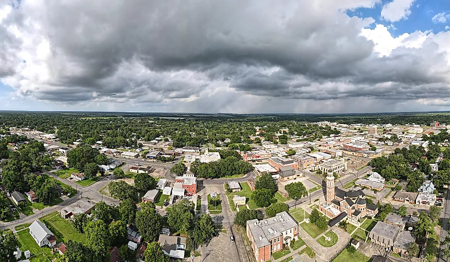 Aerial view of Crowley, Louisiana.