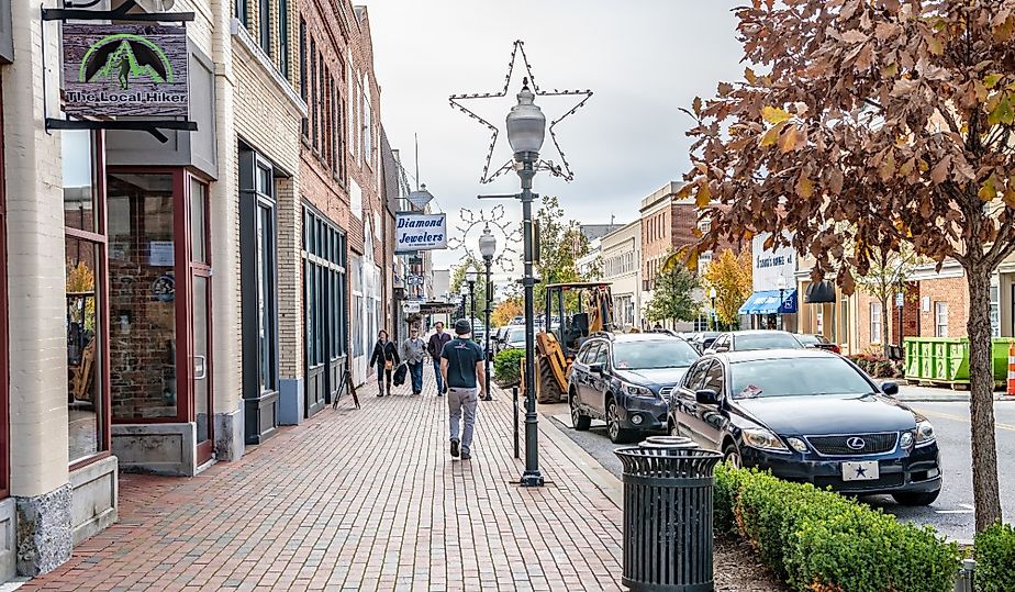 Main Street area downtown Spartanburg, South Carolina. Image credit Page Light Studios via Shutterstock