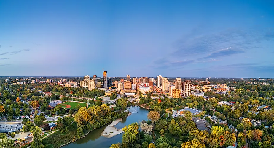 London, Ontario, city skyline on the Thames River (Sean Pavone via Shutterstock)