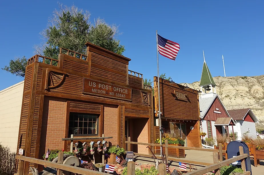 Buildings in Medora, North Dakota. (Editorial credit: EQRoy / Shutterstock.com)