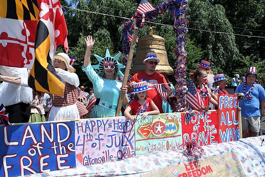 The Fourth of July parade in Catonsville, Maryland. By Maryland GovPics - Catonsville Independence Day Parade, CC BY 2.0, Wikimedia Commons.