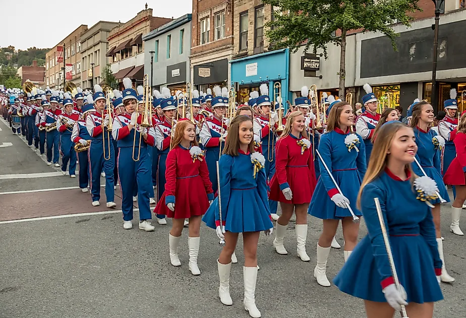 A parade in Morgantown, West Virginia. Editorial credit: Steve Heap / Shutterstock.com
