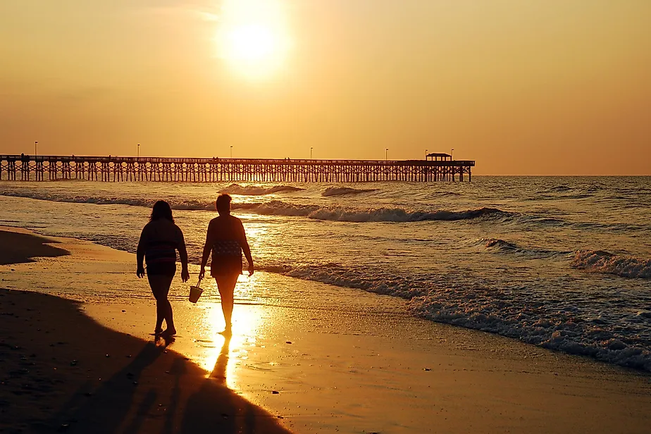 A sunrise stroll along the shore in Myrtle Beach, South Carolina