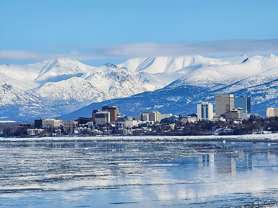 Anchorage, Alaska in the wintertime.