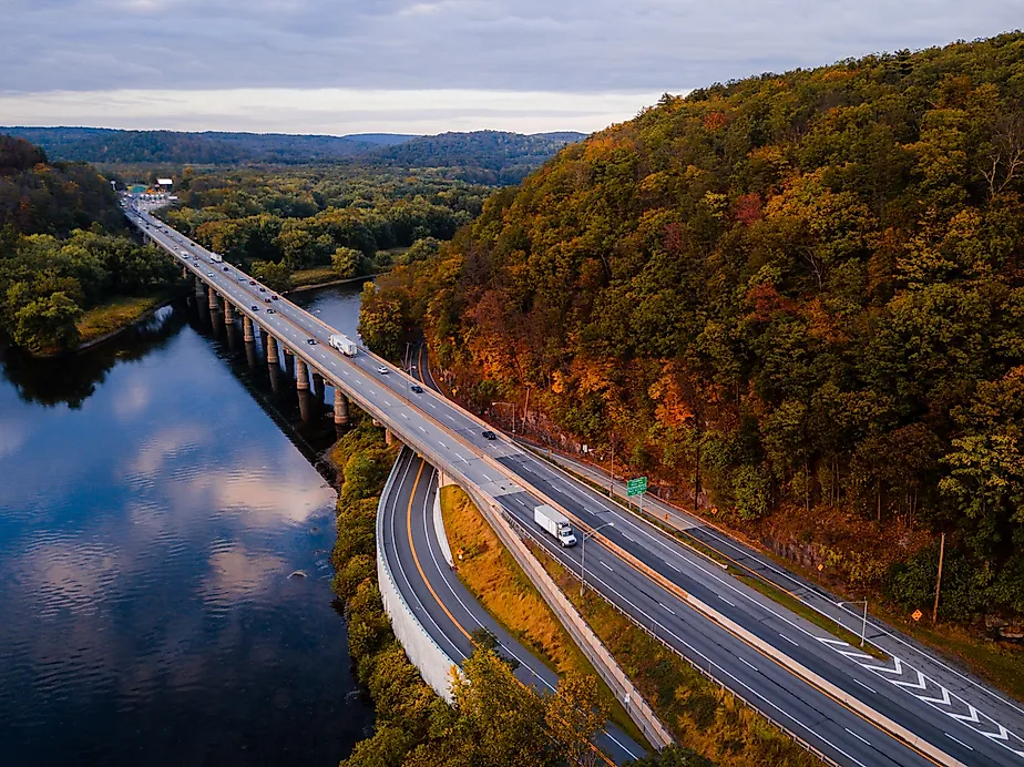 Aerial Drone of Mount Tammany. 