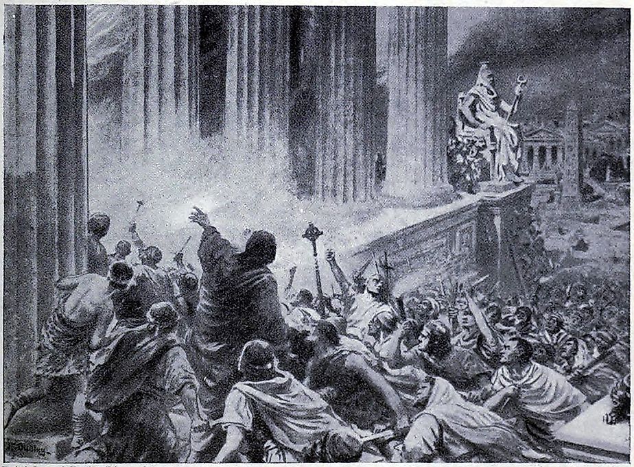 The burning of The Library of Alexandria, 391 CE. Image credit: Creative Commons