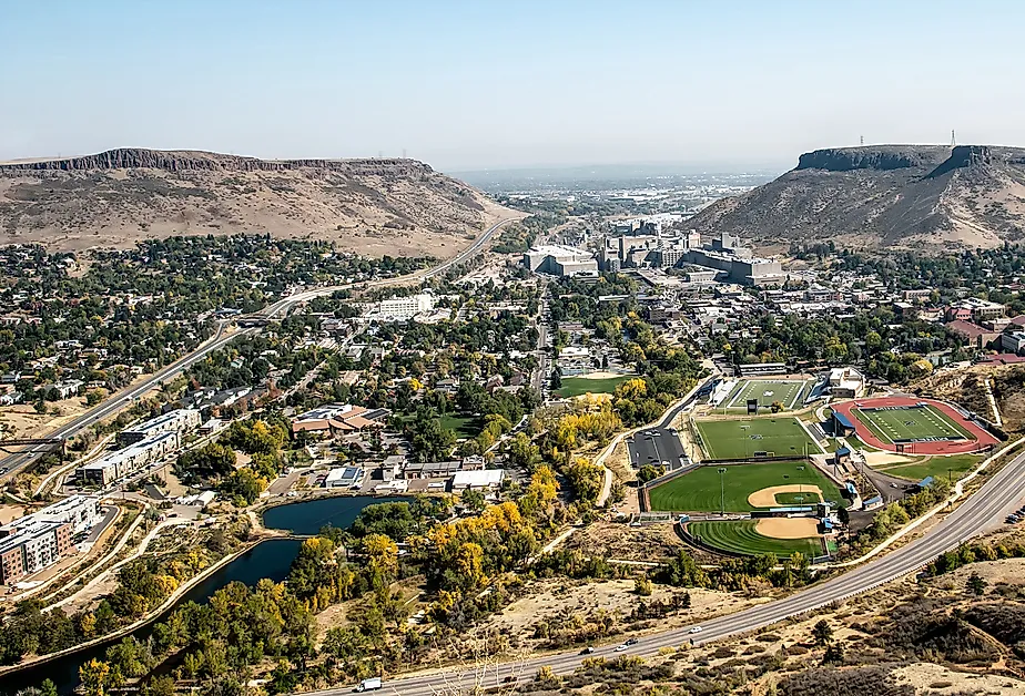 Golden, Colorado, as seen from the Lookout Mountain Road.