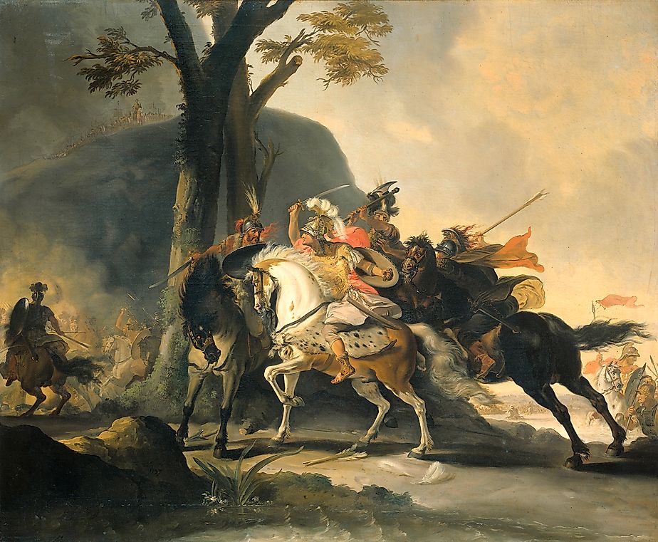Alexander the Great in the battle against the Persians at the Granicus. Image credit: Cornelis Troost via Wikimedia Commons (Public Domain).