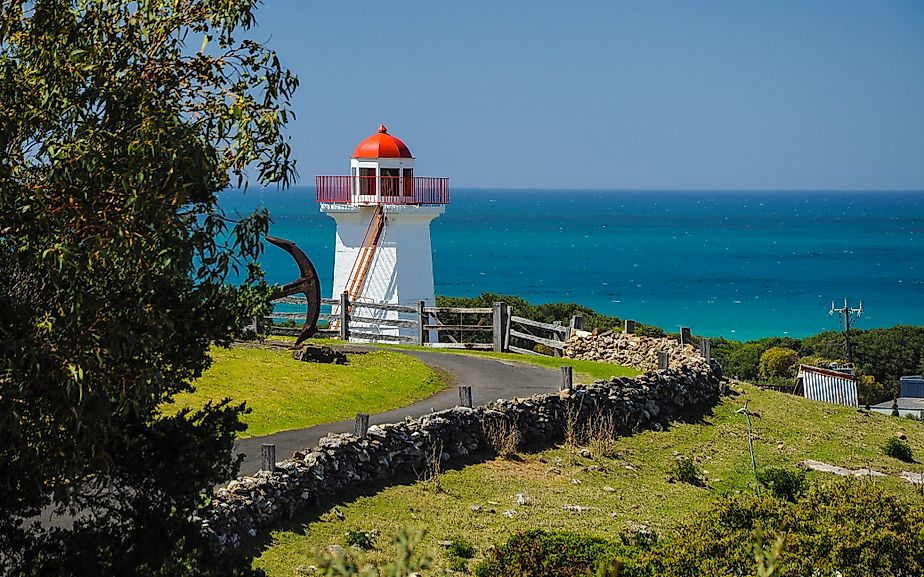 The lighthouse at Warrnambool on the Australian Pacific coast.