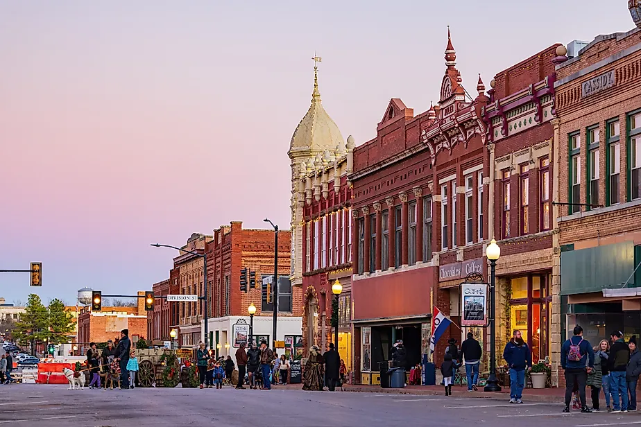 The downtown area of Guthrie with its historical buildings. Editorial credit: Kit Leong / Shutterstock.com.