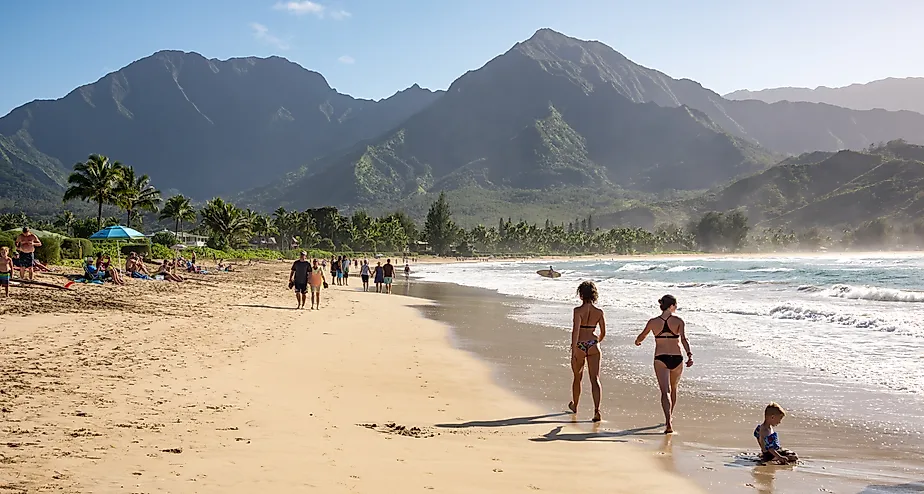 Hanalei Bay Beach in Hanalei, Hawaii. Image credit Chase Clausen via Shutterstock