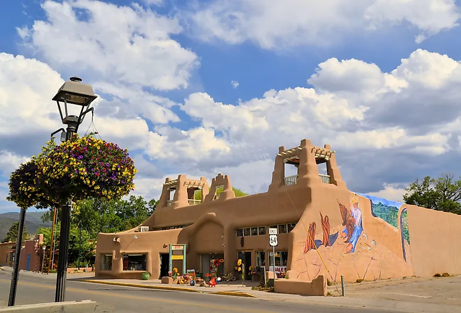 Adobe buildings in Taos, New Mexico.