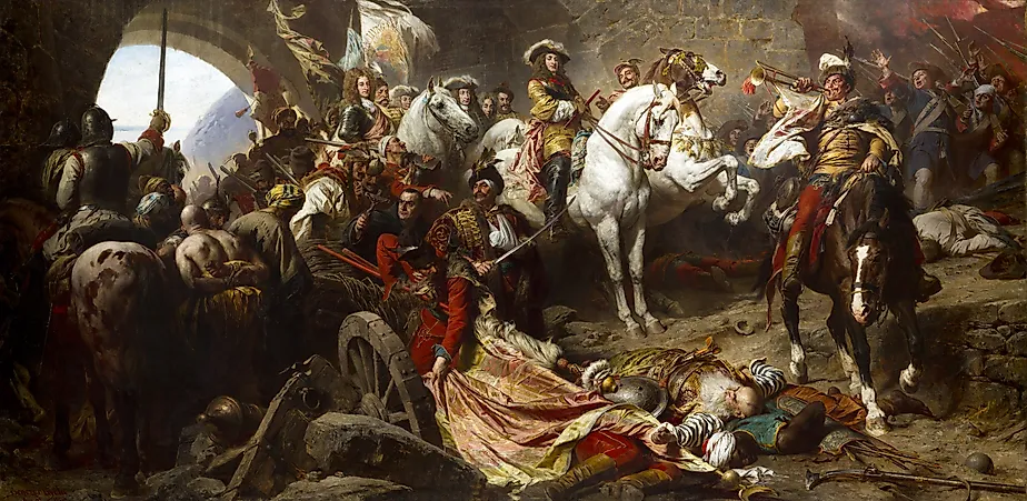 Siege of Buda where the Holy League recaptured Buda, now part of Germany, from the Ottomans. Illustration by: Benczúr Gyula.