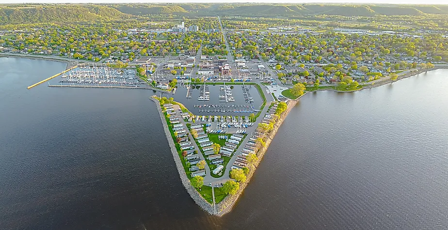 Lake City, Minnesota, on Lake Pepin, a naturally occurring lake on the Mississippi River.