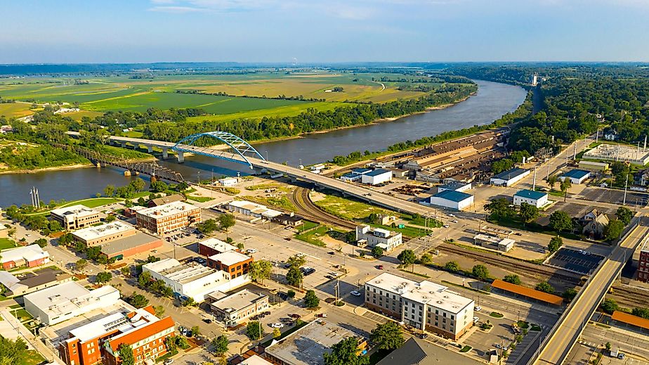 Aerial view of Atchison, Kansas.